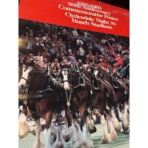 1983 Budweiser Clydesdales 50th Anniversary Poster Busch Stadium Cardinals STL